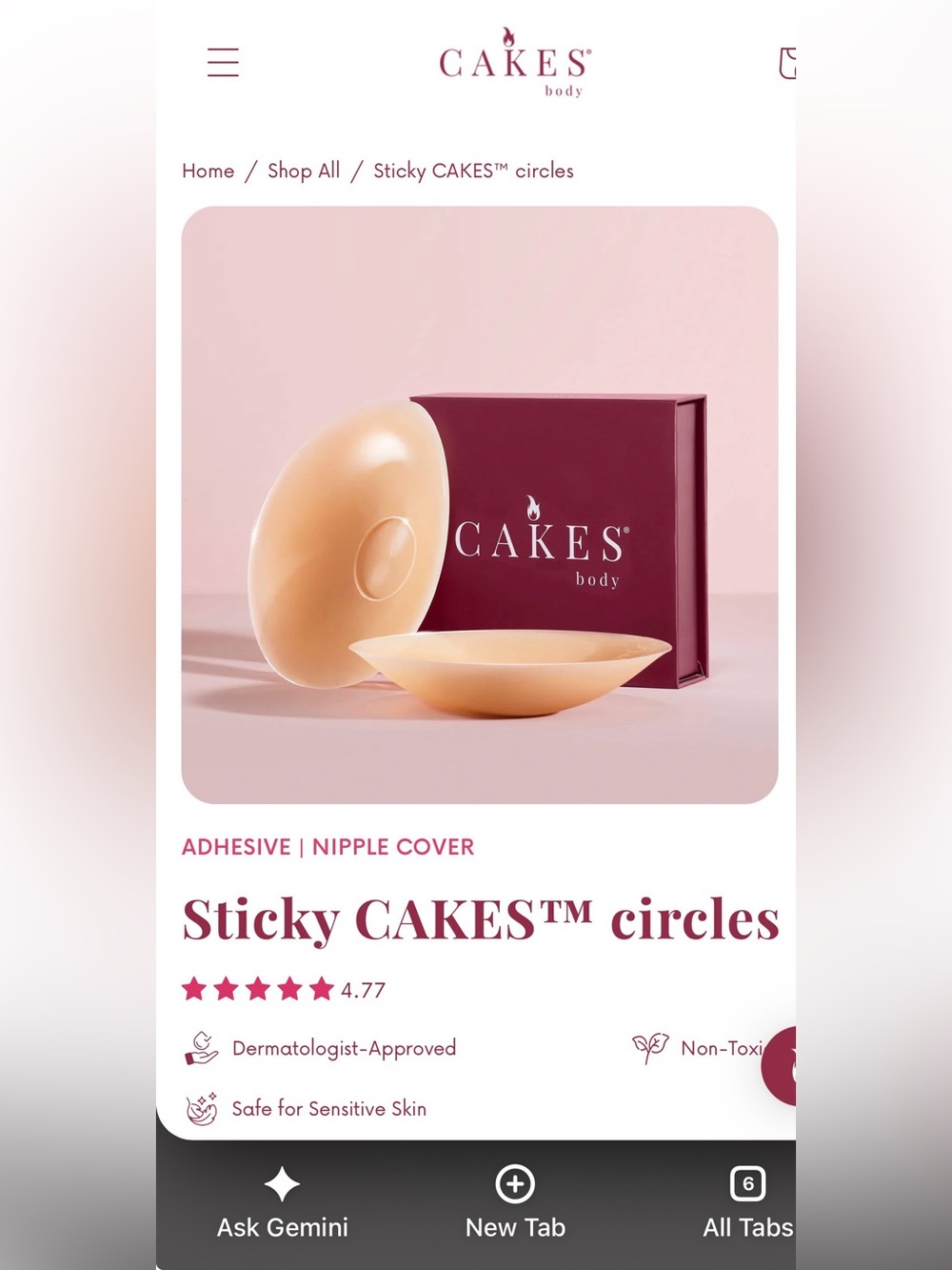 CAKES Body Sticky CAKES™ Circles Adhesive Nipple Covers — Nude (Honey) Size +
